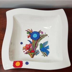 Villeroy Boch New Wave Acapulco 1748 Fine China 9.5" Square Bowl Luxembourg Art